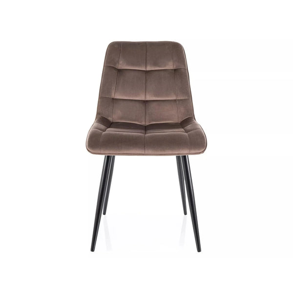 Scaun CHIC, cappuccino - Bluvel 38, stofa catifelata/metal, 50x58x88 cm