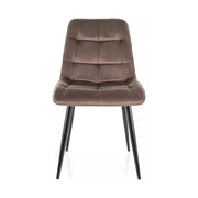 Scaun CHIC, cappuccino - Bluvel 38, stofa catifelata/metal, 50x58x88 cm