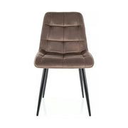 Scaun CHIC, cappuccino - Bluvel 38, stofa catifelata/metal, 50x58x88 cm