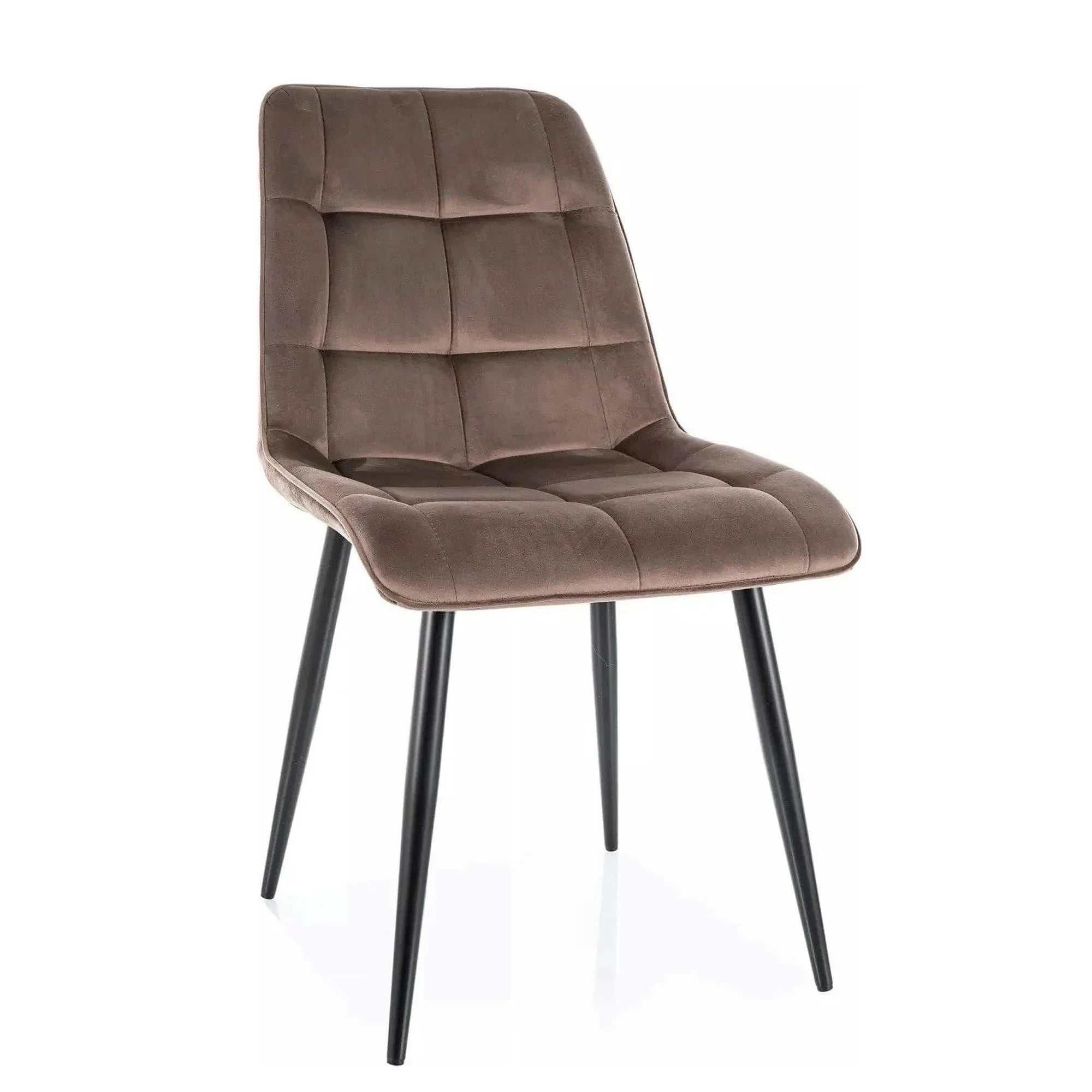 Scaun CHIC, cappuccino - Bluvel 38, stofa catifelata/metal, 50x58x88 cm
