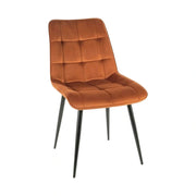 Scaun CHIC, caramiziu/negru, stofa catifelata/metal, 50x58x88 cm