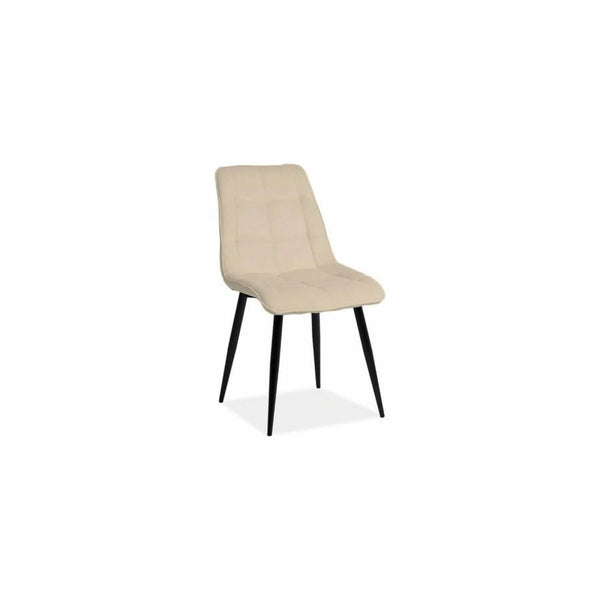 Scaun CHIC crem/negru, stofa/metal, 50x43x88 cm