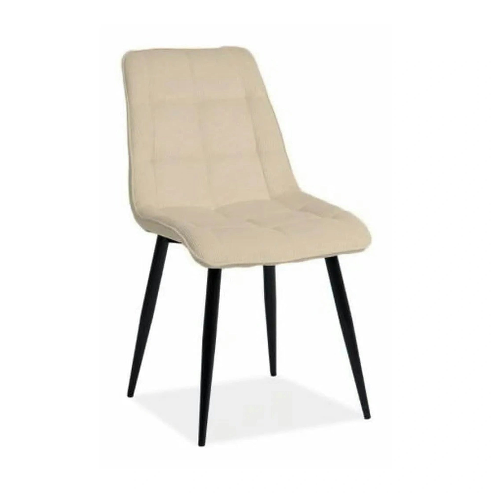 Scaun CHIC crem/negru, stofa/metal, 50x58x88 cm