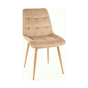 Scaun CHIC D, bej deschis - Bluvel 28, stofa catifelata/metal, 50x58x88 cm