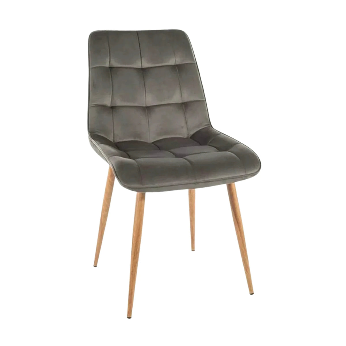 Scaun CHIC D, gri - Bluvel 14, stofa catifelata/metal, 50x58x88 cm