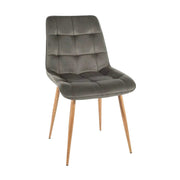 Scaun CHIC D, gri - Bluvel 14, stofa catifelata/metal, 50x58x88 cm