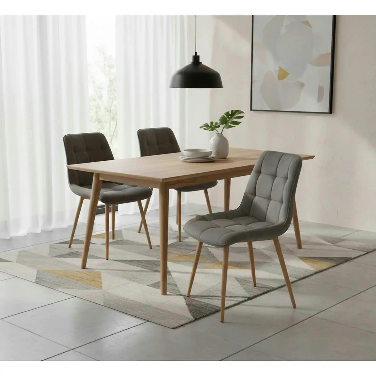 Scaun CHIC D, gri - Bluvel 14, stofa catifelata/metal, 50x58x88 cm