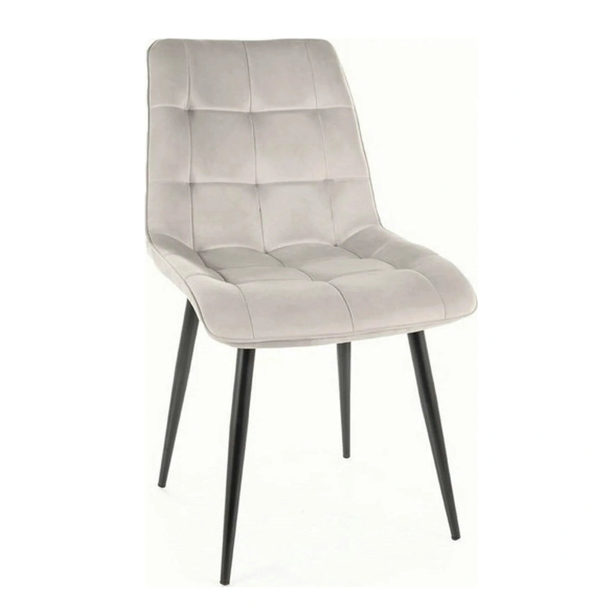 Scaun CHIC, gri deschis/negru, stofa catifelata/metal, 50x43x88 cm