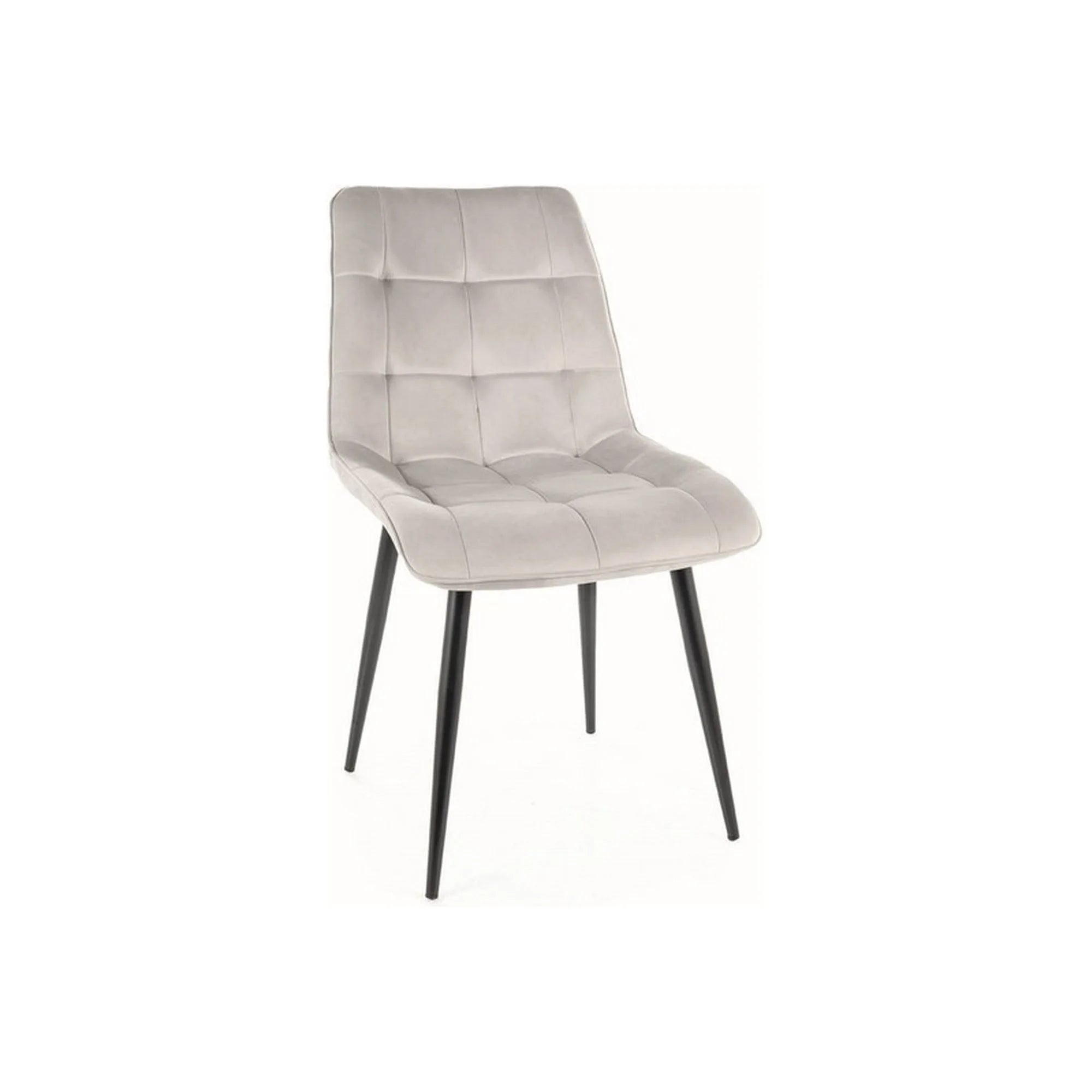 Scaun CHIC, gri deschis/negru, stofa catifelata/metal, 50x43x88 cm