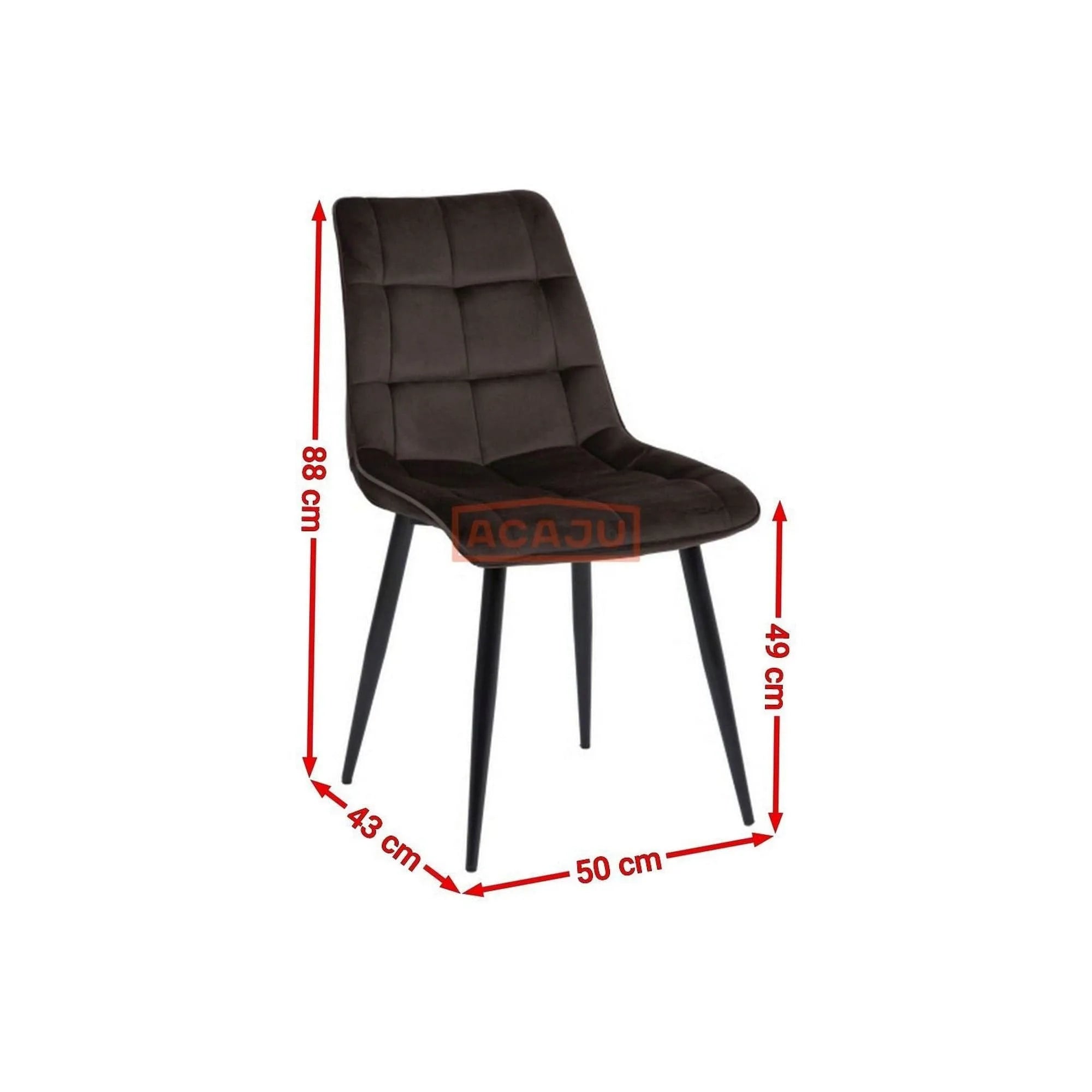 Scaun CHIC, maro - Bluvel 48, stofa catifelata/metal, 50x43x88 cm