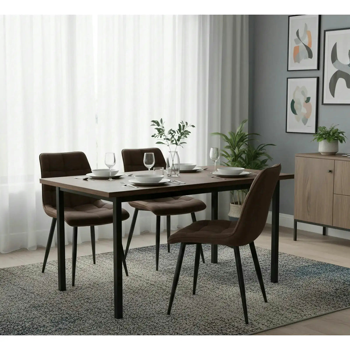 Scaun CHIC, maro - Bluvel 48, stofa catifelata/metal, 50x58x88 cm