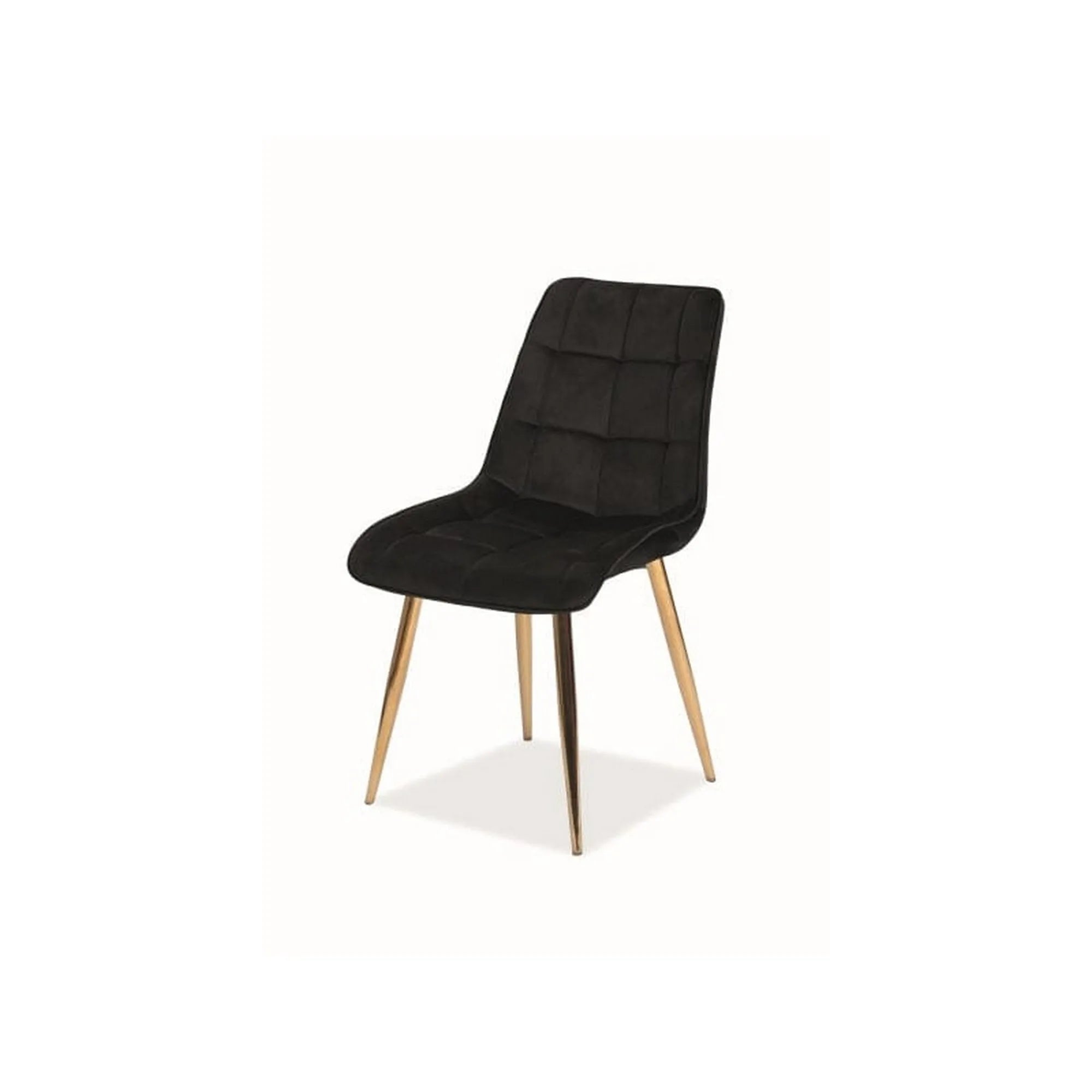 Scaun CHIC, negru/auriu, stofa catifelata/metal, 50x43x88 cm