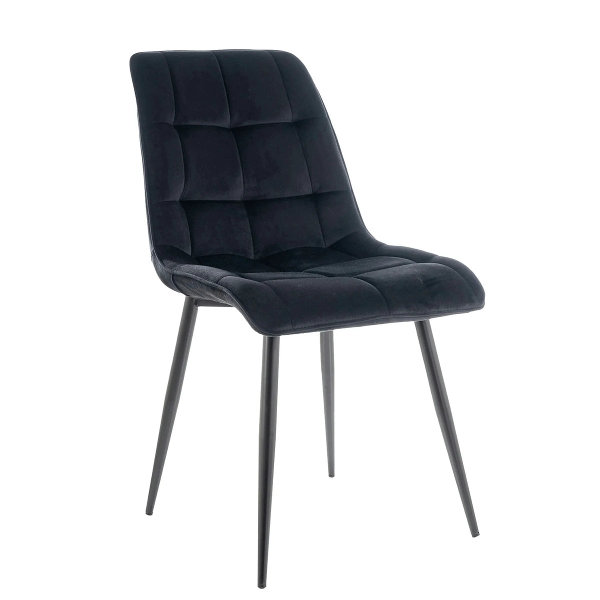 Scaun CHIC, negru, stofa catifelata/metal, 50x43x88 cm