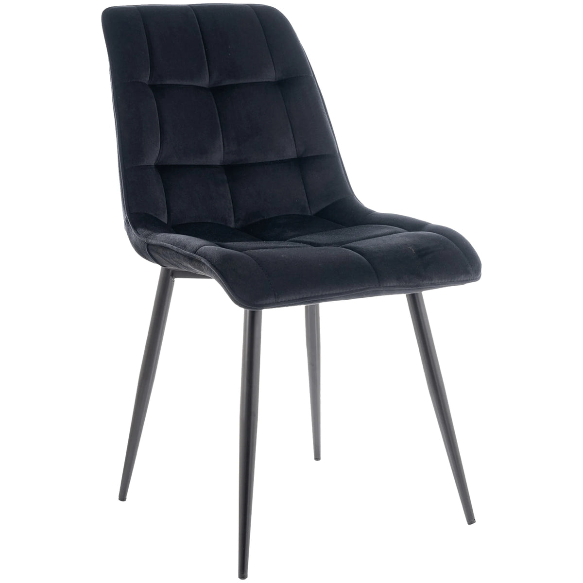 Scaun CHIC, negru, stofa catifelata/metal, 50x43x88 cm