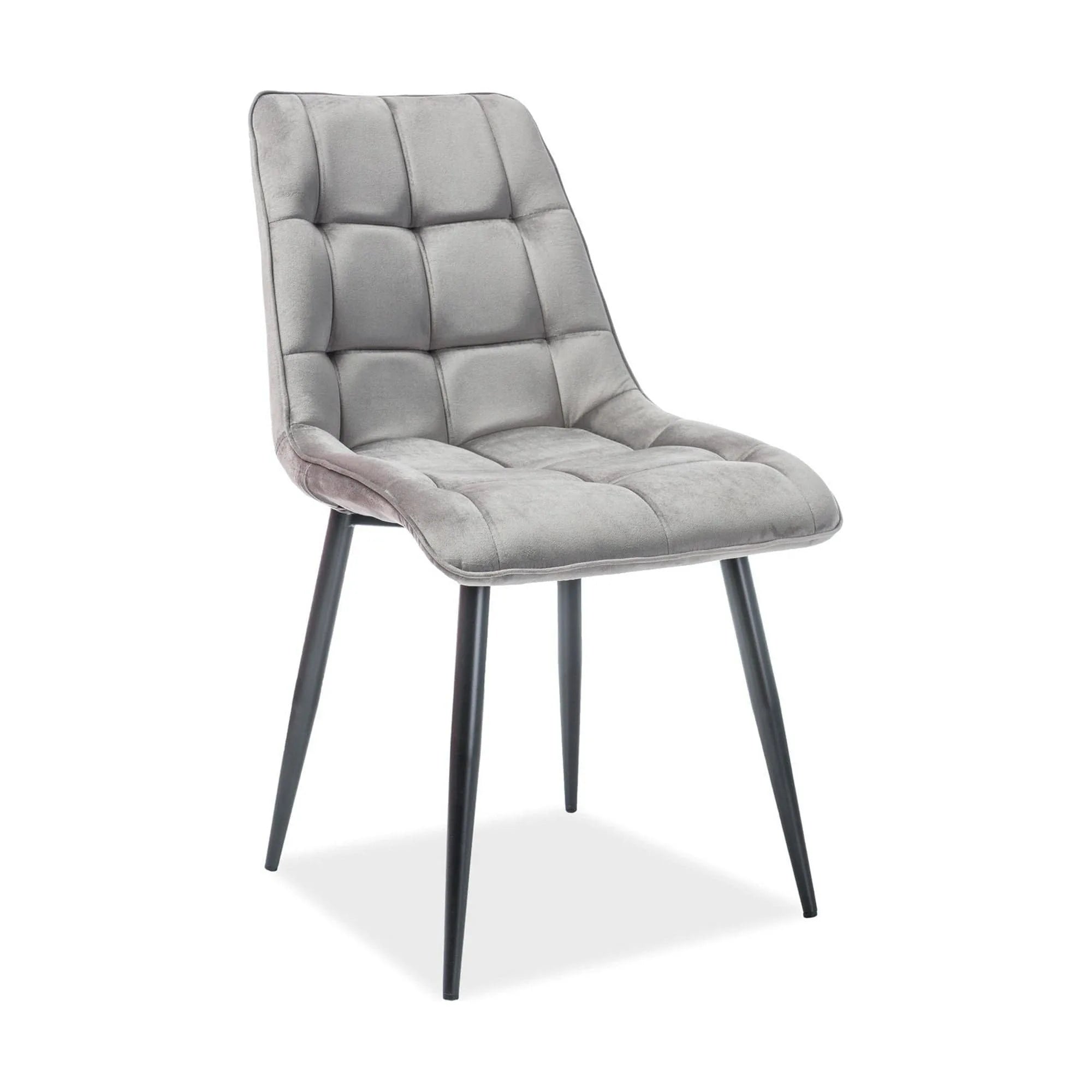 Scaun CHIC, stofa catifelata gri - Bluvel 14, 50x43x88 cm