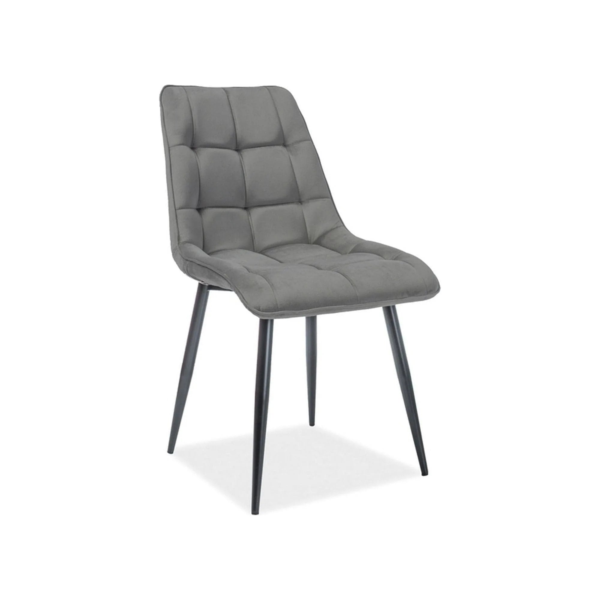 Scaun CHIC, stofa catifelata gri - Matt 85, 50x43x88 cm