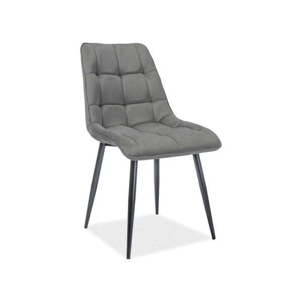 Scaun CHIC, stofa catifelata gri - Matt 85, 50x43x88 cm