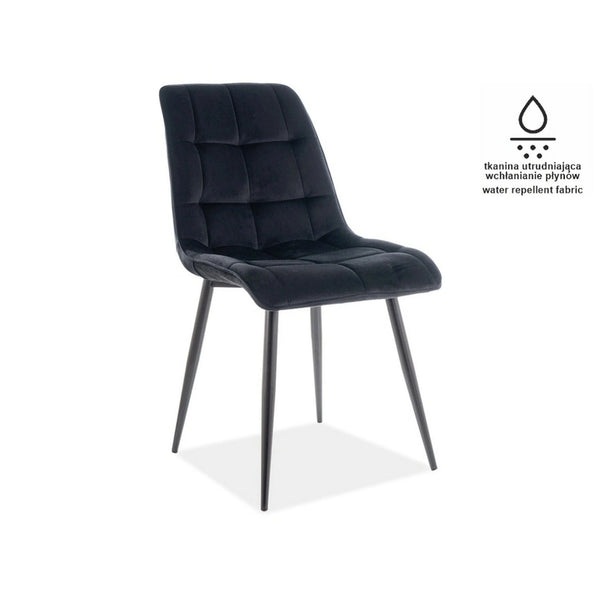 Scaun CHIC, stofa catifelata negru - Matt 99, 50x58x88 cm