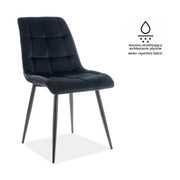 Scaun CHIC, stofa catifelata negru - Matt 99, 50x58x88 cm