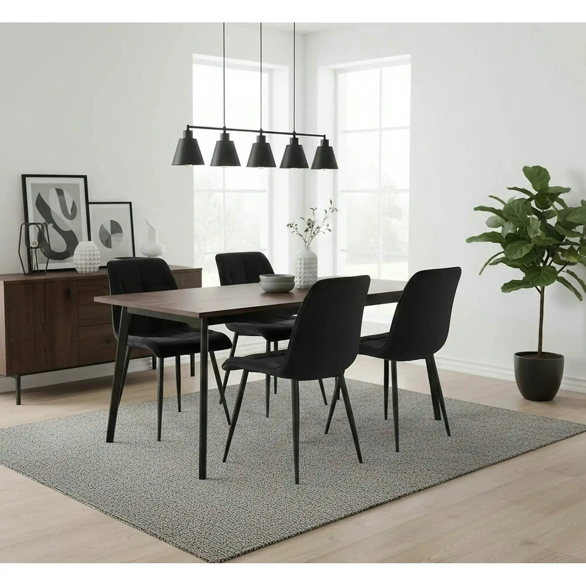 Scaun CHIC, stofa catifelata negru - Matt 99, 50x58x88 cm