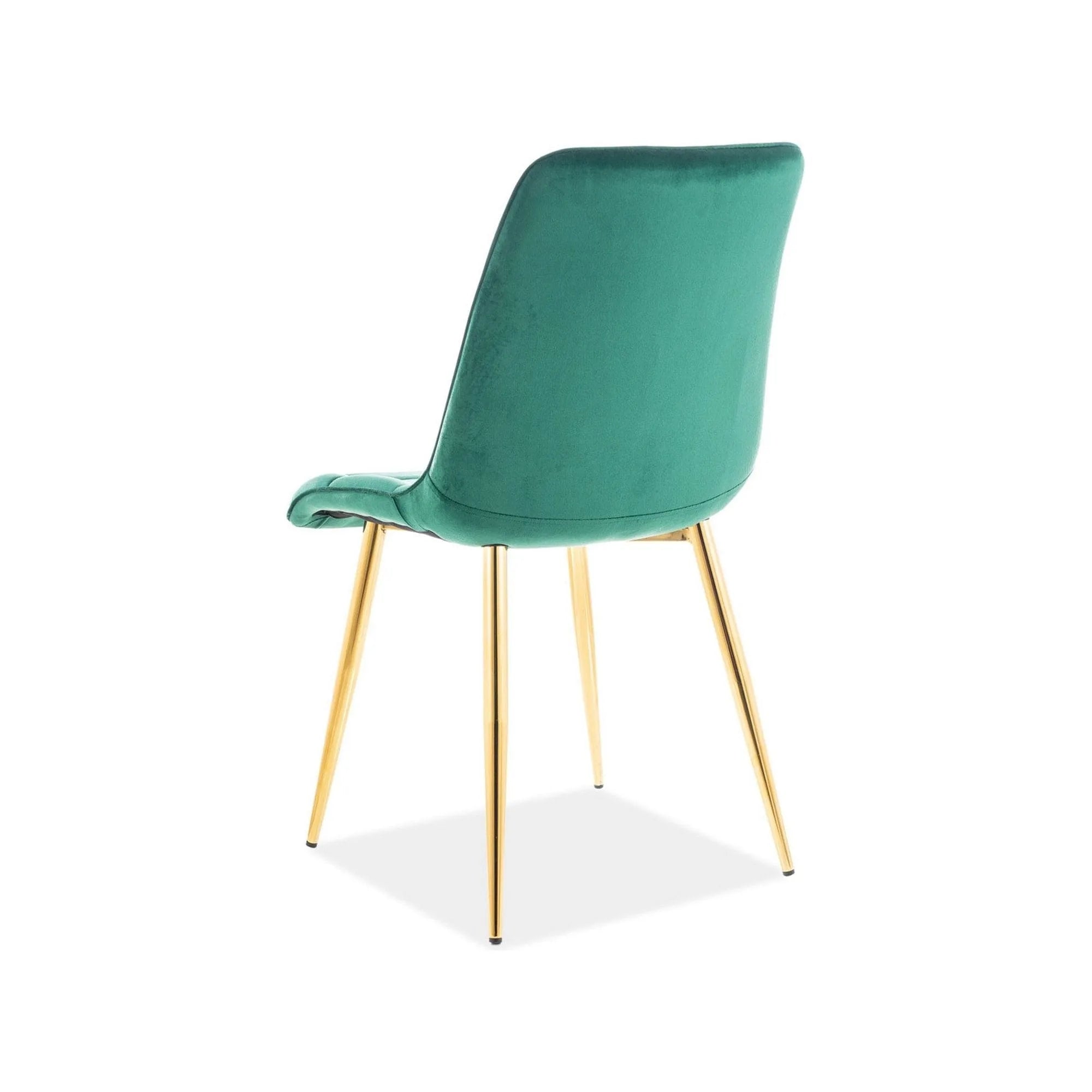 Scaun CHIC, verde/auriu, stofa catifelata/metal, 50x43x88 cm