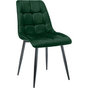 Scaun CHIC, verde/negru, stofa catifelata/metal, 50x58x88 cm