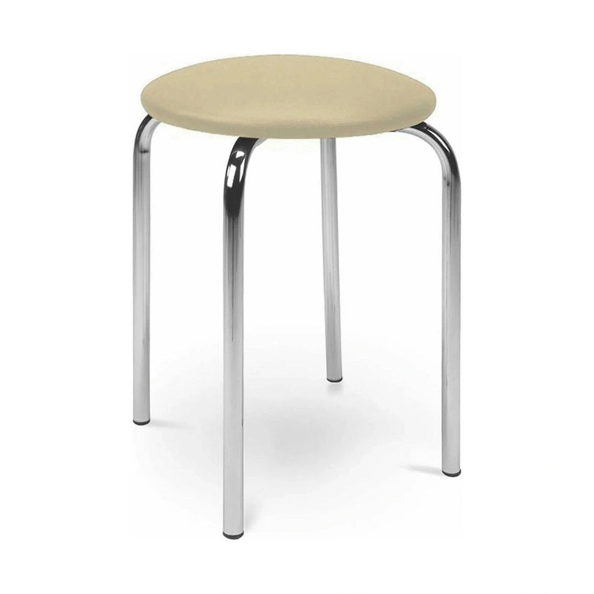 Scaun CHICO, bej/crom, piele ecologica/otel, 41x44 cm