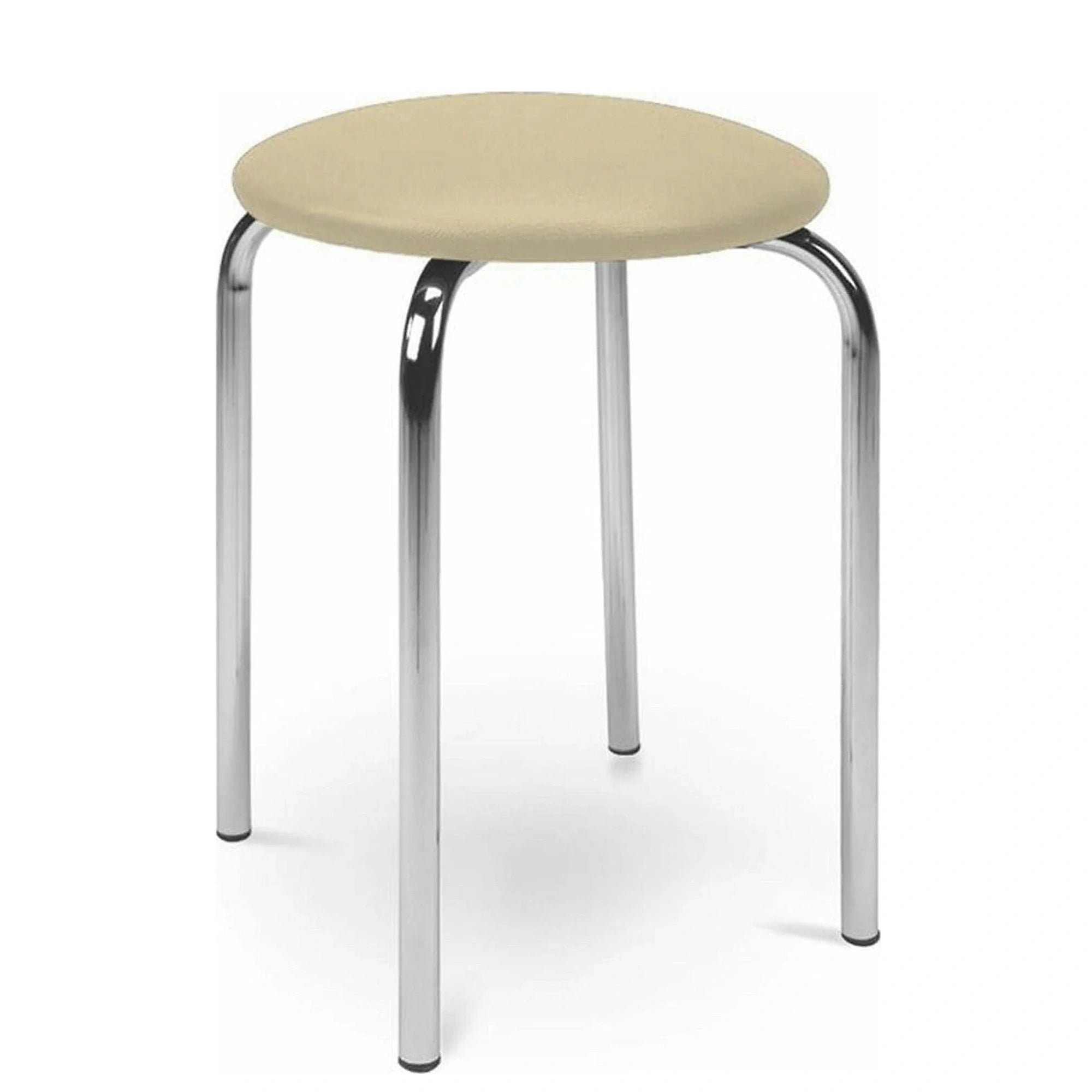 Scaun CHICO, bej/crom, piele ecologica/otel, 41x48 cm