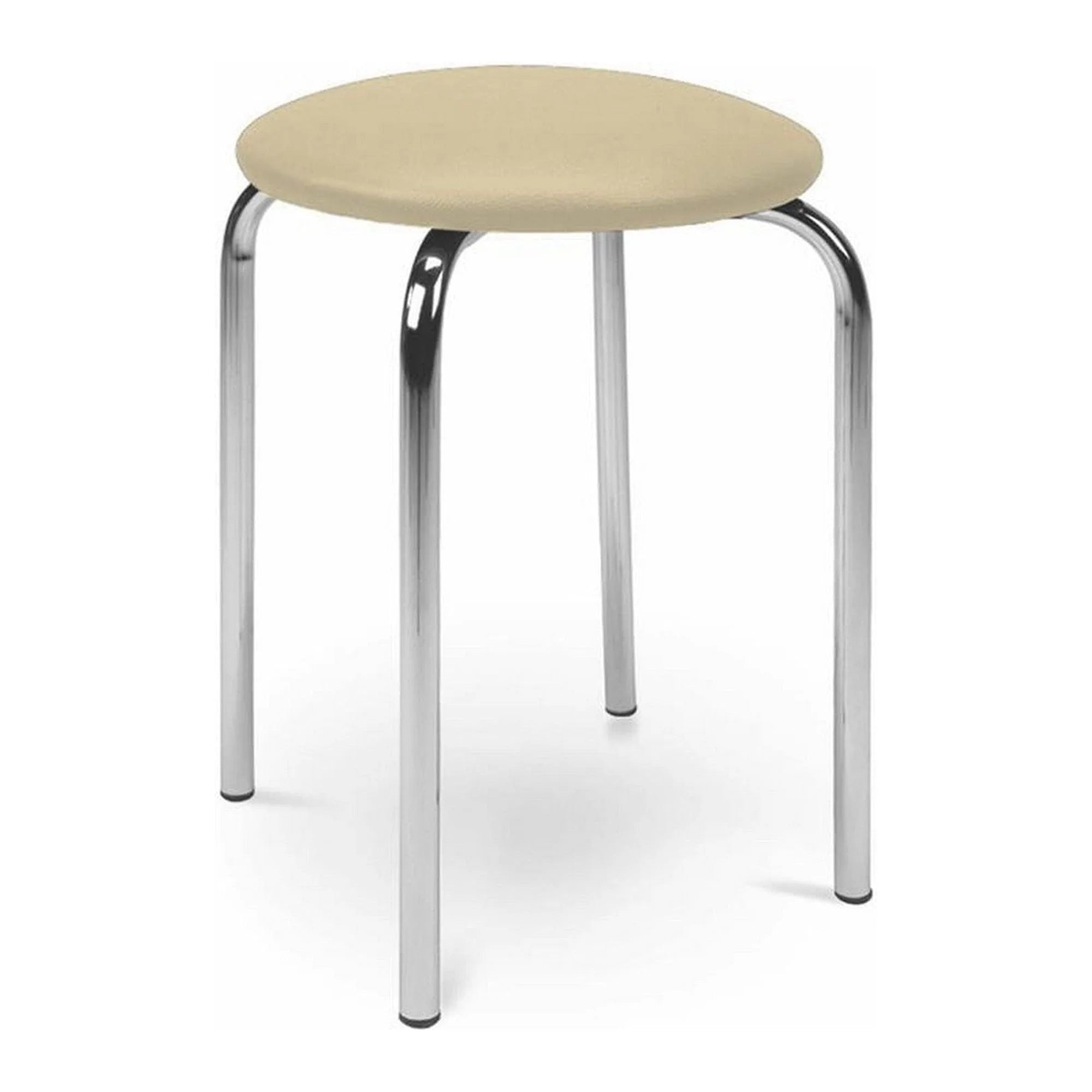 Scaun CHICO, bej/crom, piele ecologica/otel, 41x48 cm