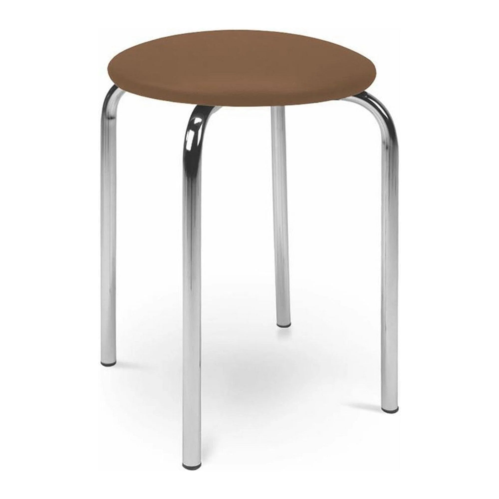 Scaun CHICO, maro/crom, piele ecologica/otel, 41x48 cm