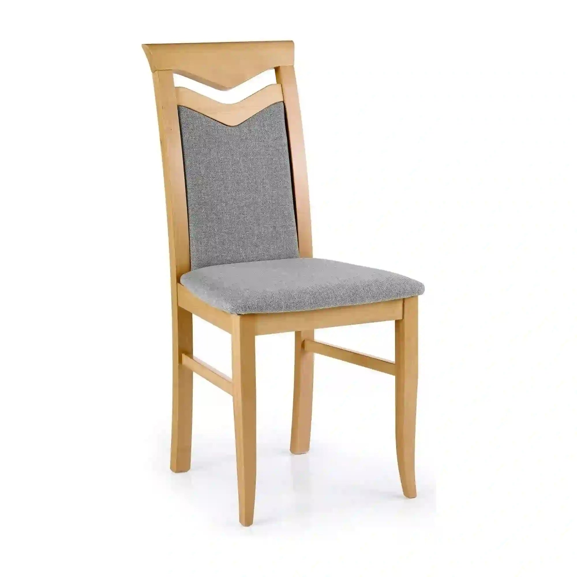 Scaun CITRONE, gri/stejar honey, stofa clasica/lemn de fag, 44X53X96 CM
