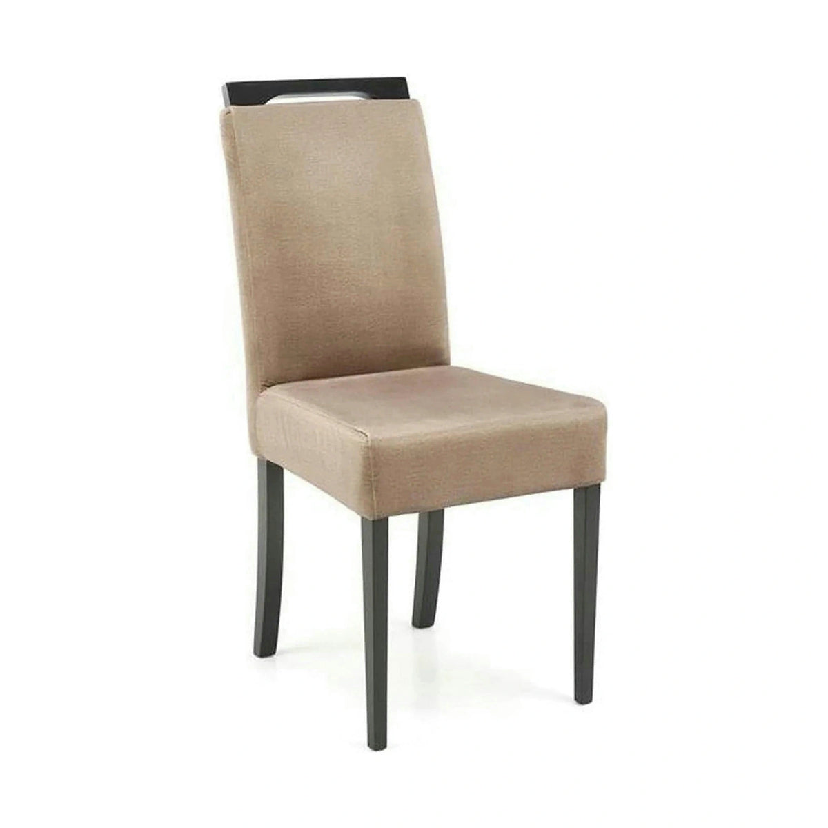 Scaun CLARION 2, bej/negru, stofa catifelata/lemn, 42x58x97 cm