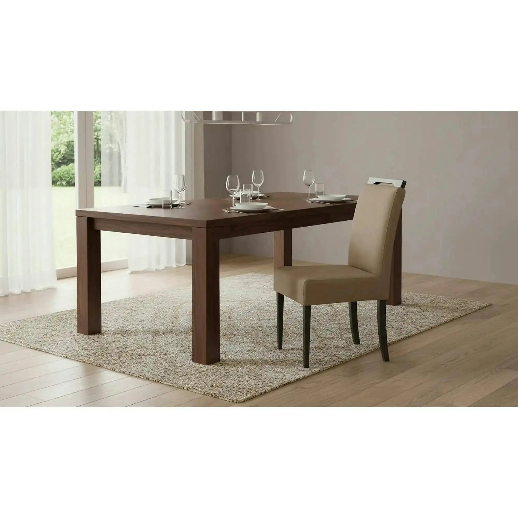 Scaun CLARION 2, bej/negru, stofa catifelata/lemn, 42x58x97 cm