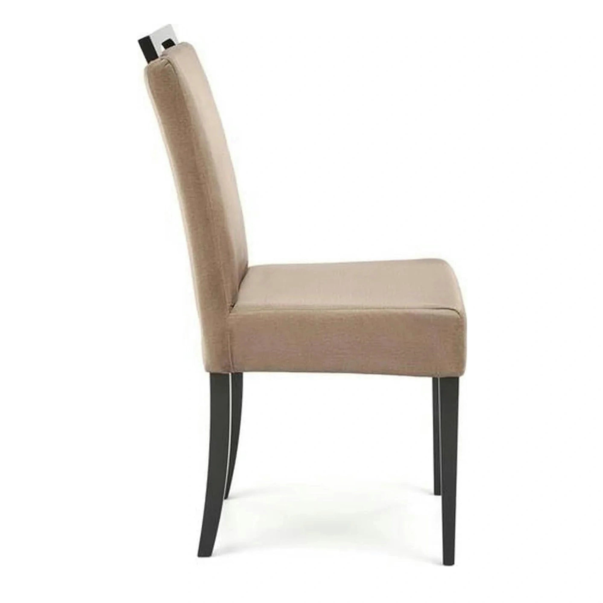 Scaun CLARION 2, bej/negru, stofa catifelata/lemn, 42x58x97 cm