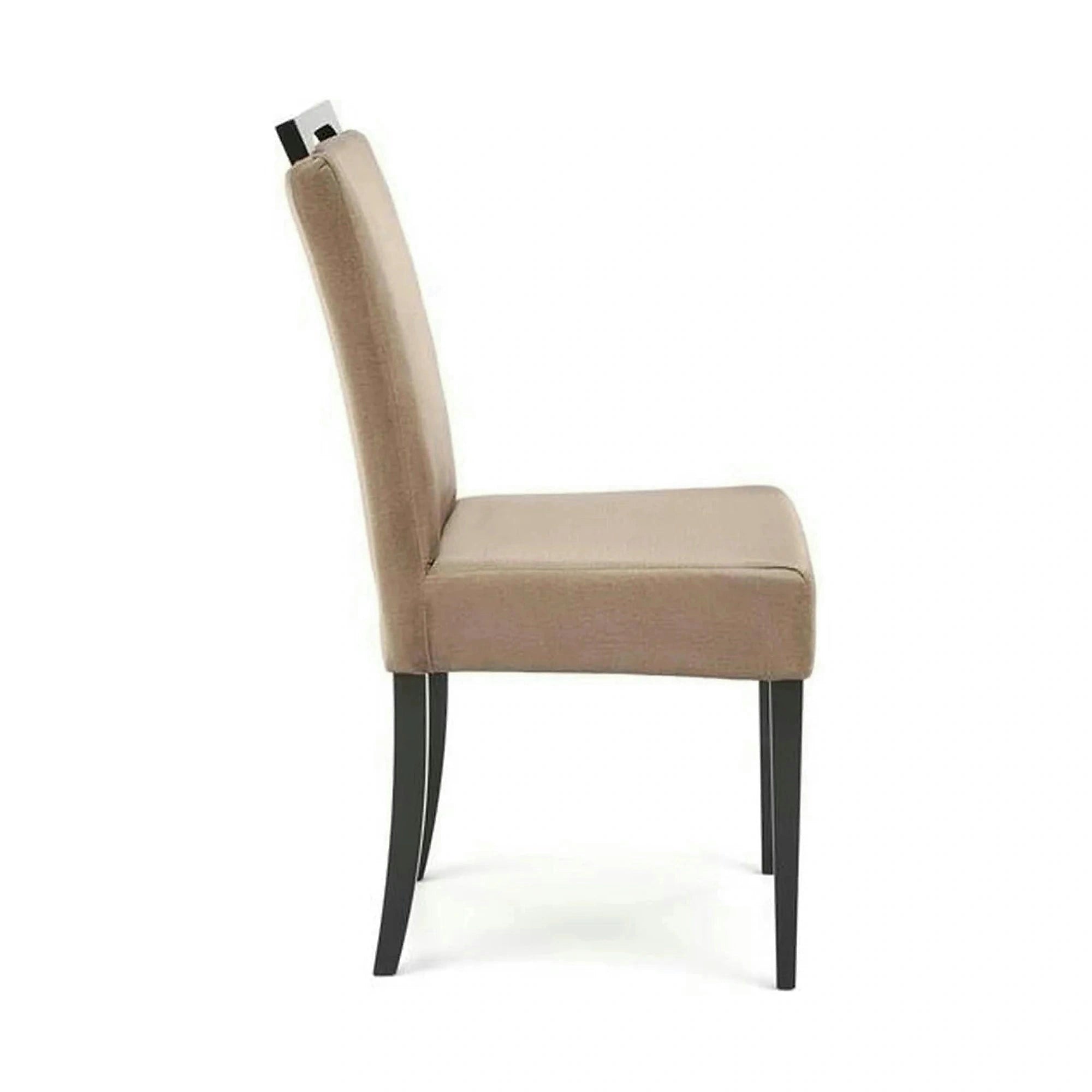 Scaun CLARION 2, bej/negru, stofa catifelata/lemn, 42x58x97 cm