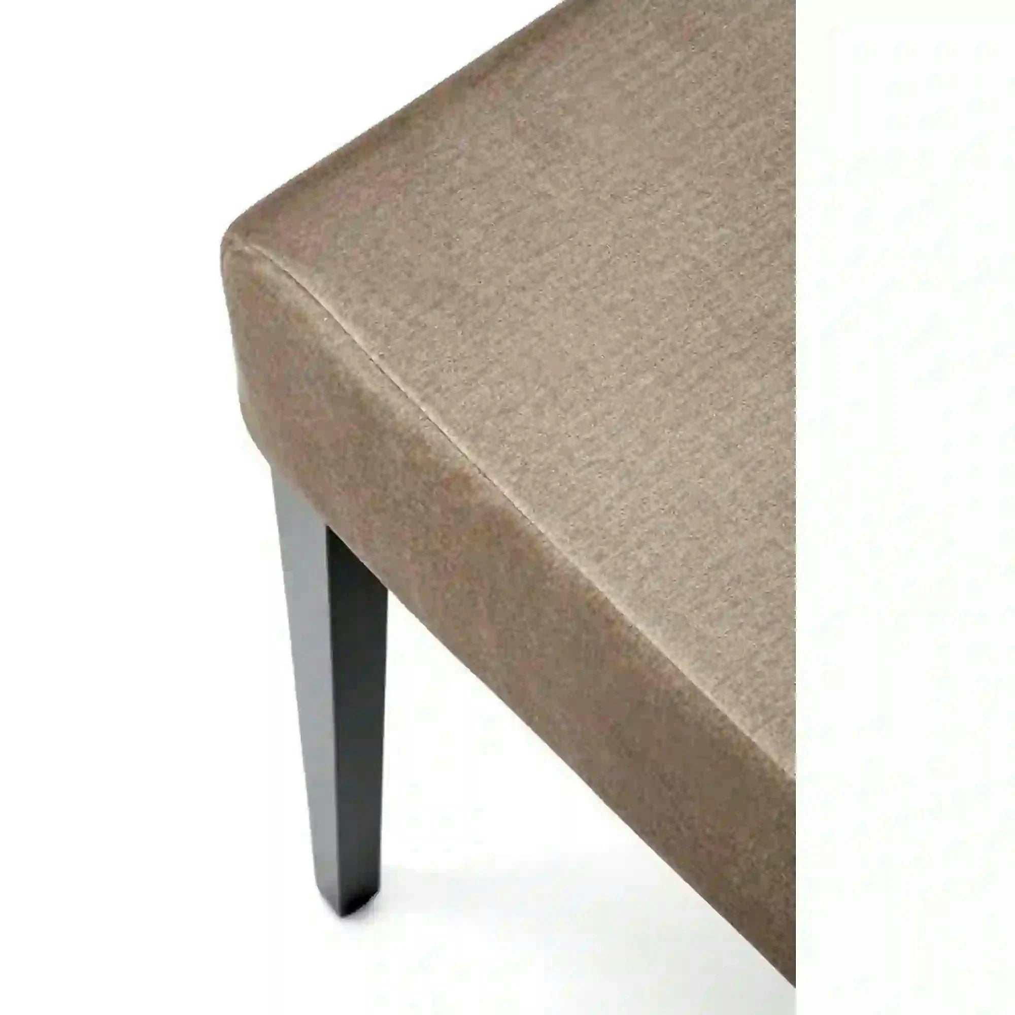 Scaun CLARION 2, bej/negru, stofa catifelata/lemn, 42x58x97 cm