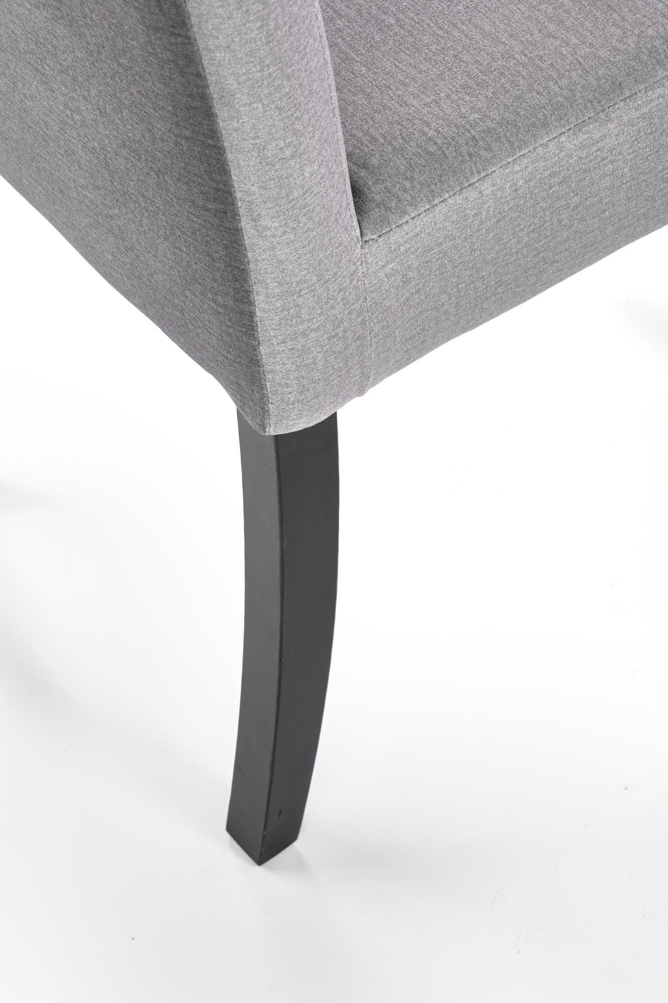 Scaun CLARION 2, gri/negru, stofa catifelata/lemn, 42x58x97 cm