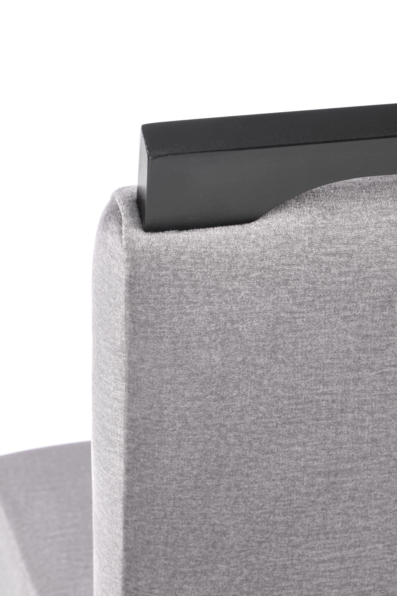 Scaun CLARION 2, gri/negru, stofa catifelata/lemn, 42x58x97 cm