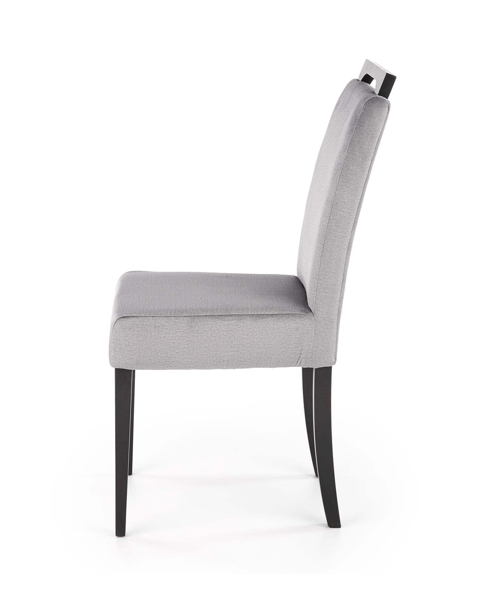 Scaun CLARION 2, gri/negru, stofa catifelata/lemn, 42x58x97 cm