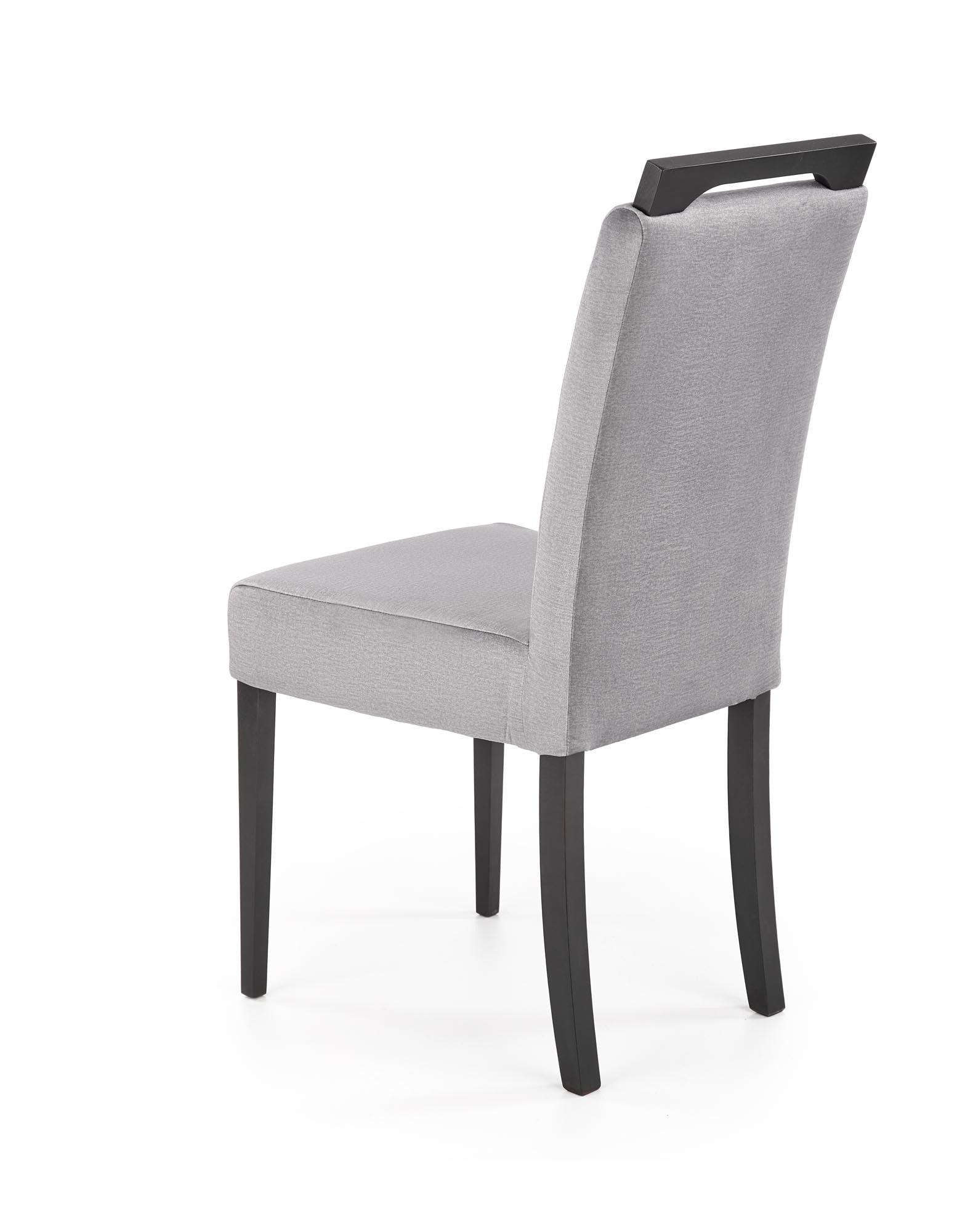 Scaun CLARION 2, gri/negru, stofa catifelata/lemn, 42x58x97 cm