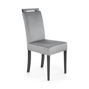 Scaun CLARION 2, gri/negru, stofa catifelata/lemn, 42x58x97 cm