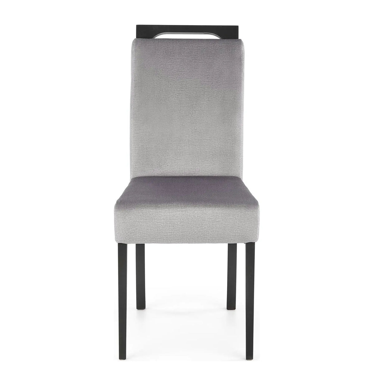 Scaun CLARION 2, gri/negru, stofa catifelata/lemn, 42x58x97 cm