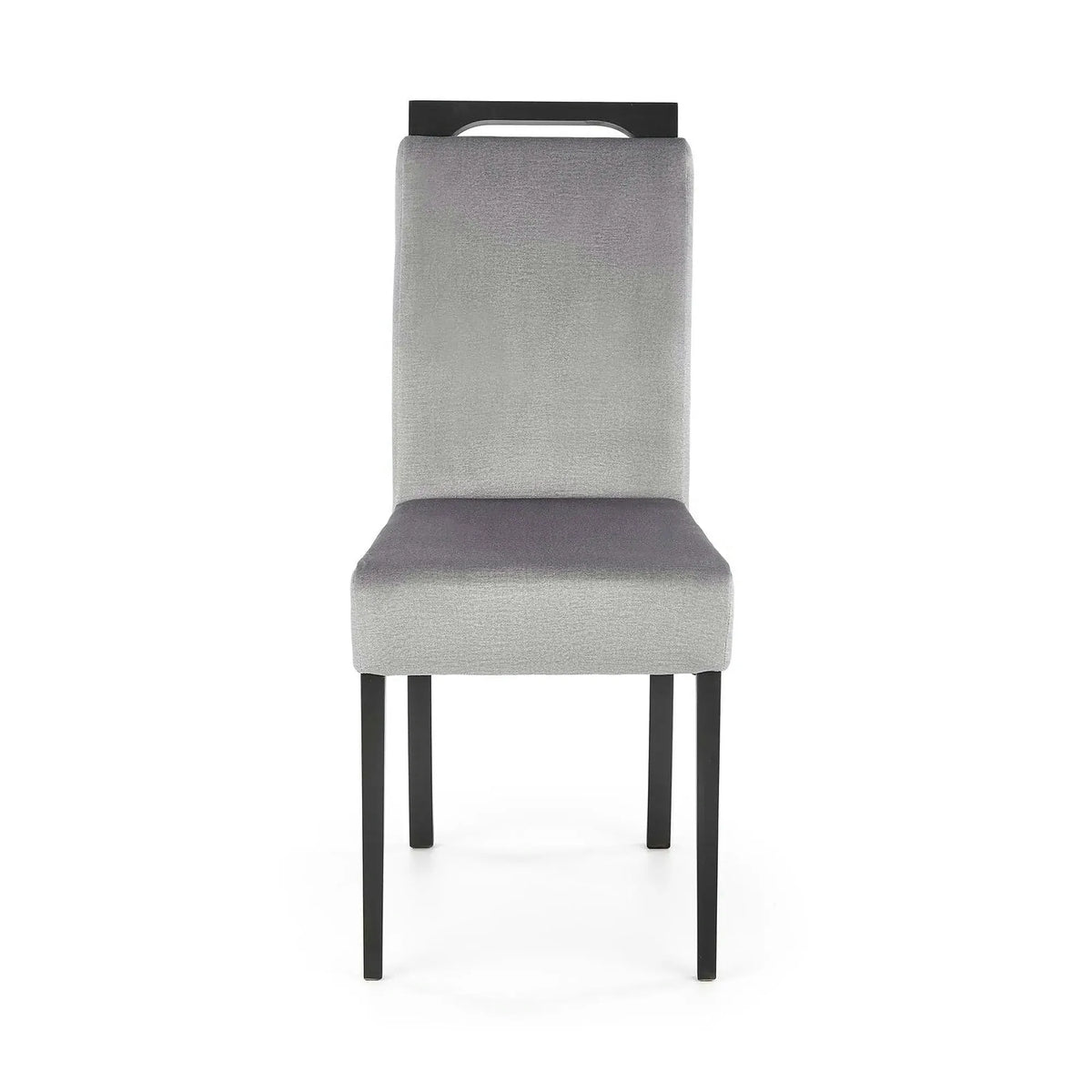 Scaun CLARION 2, gri/negru, stofa catifelata/lemn, 42x58x97 cm