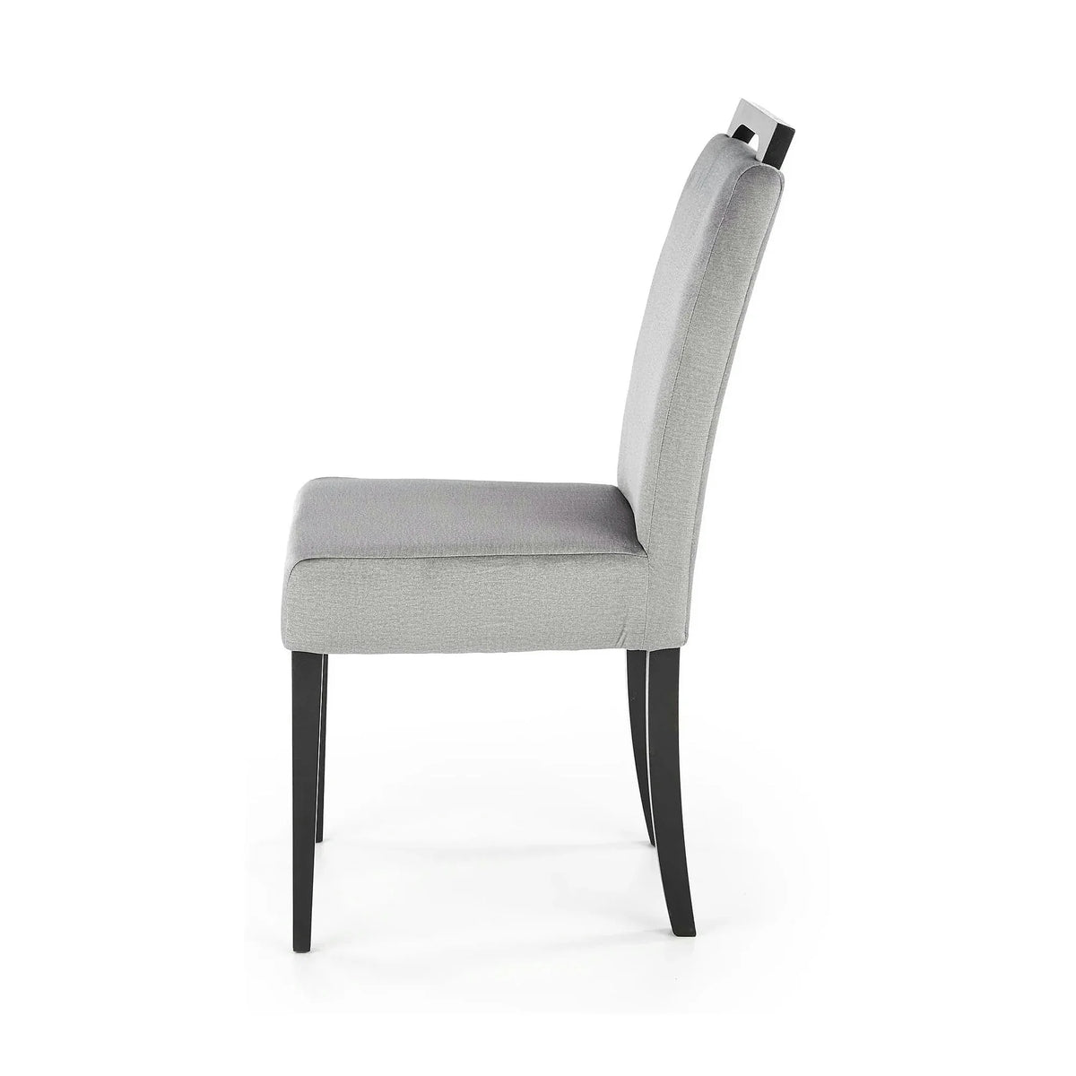 Scaun CLARION 2, gri/negru, stofa catifelata/lemn, 42x58x97 cm