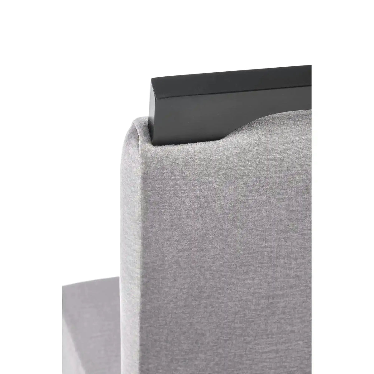Scaun CLARION 2, gri/negru, stofa catifelata/lemn, 42x58x97 cm