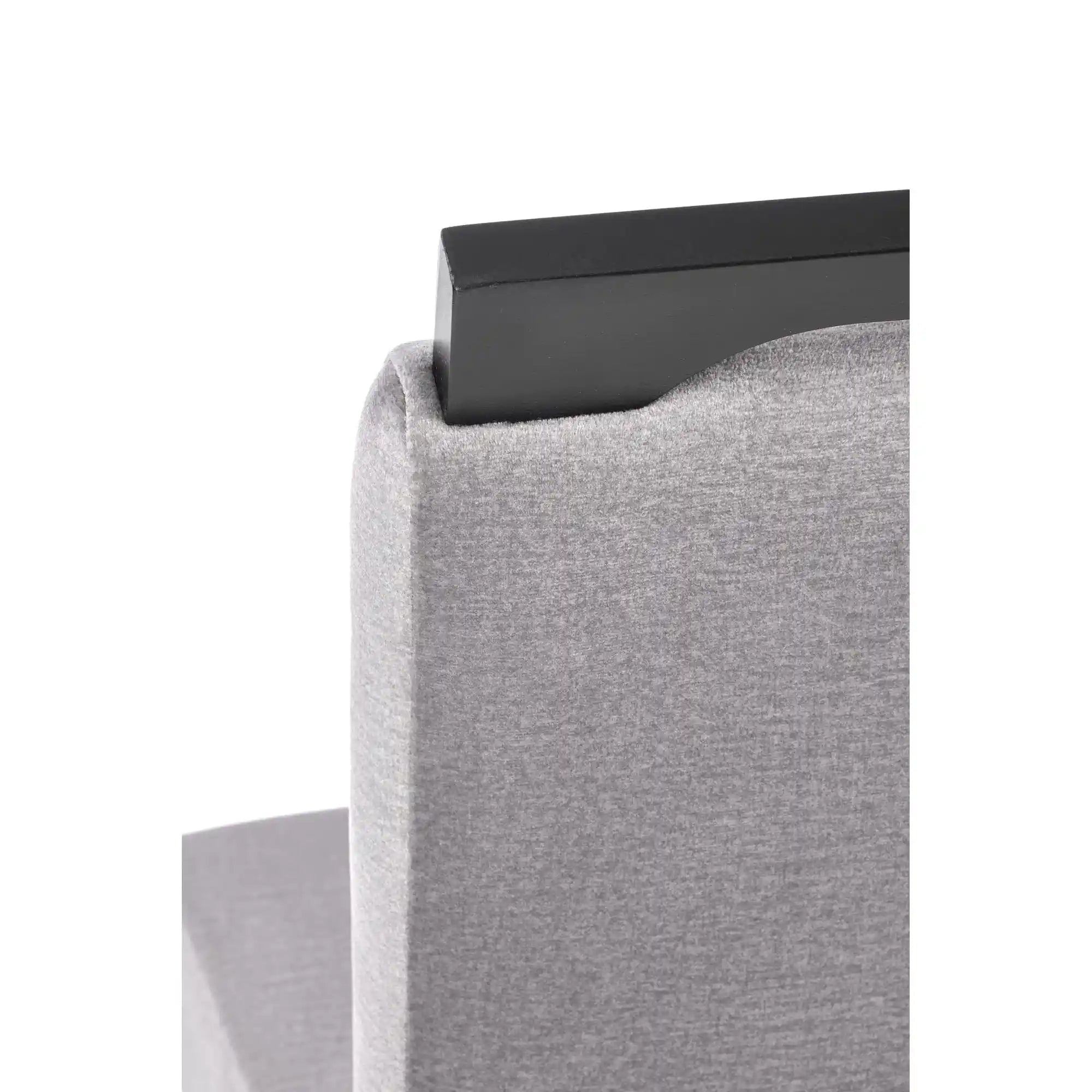 Scaun CLARION 2, gri/negru, stofa catifelata/lemn, 42x58x97 cm