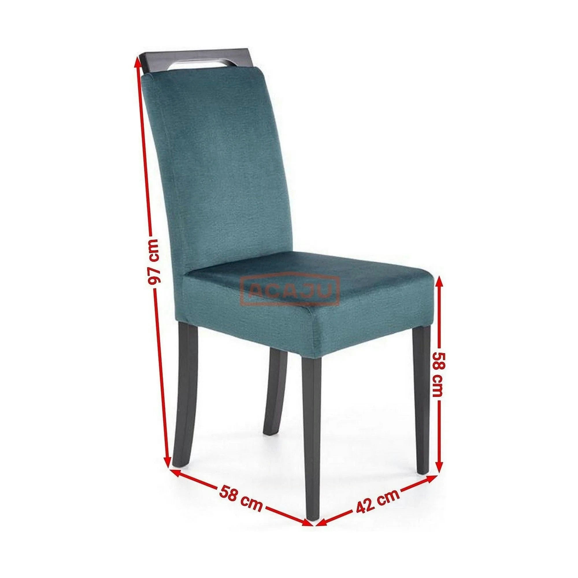 Scaun CLARION 2, negru/turcoaz, 42X58X97 cm