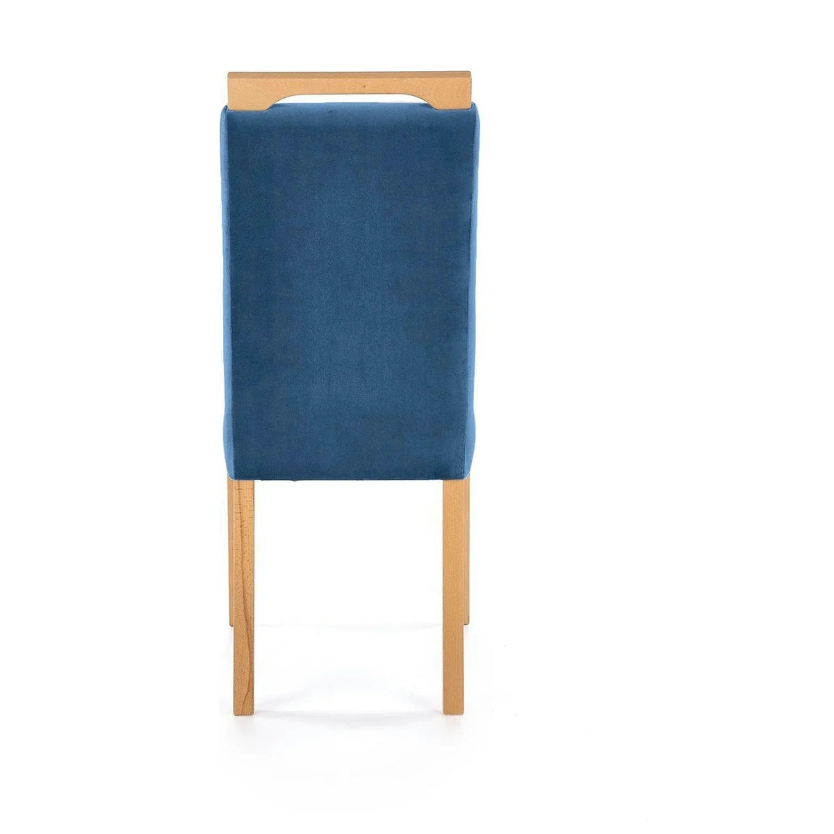 Scaun CLARION, albastru/stejar, stofa catifelata/lemn, 42x58x97 cm