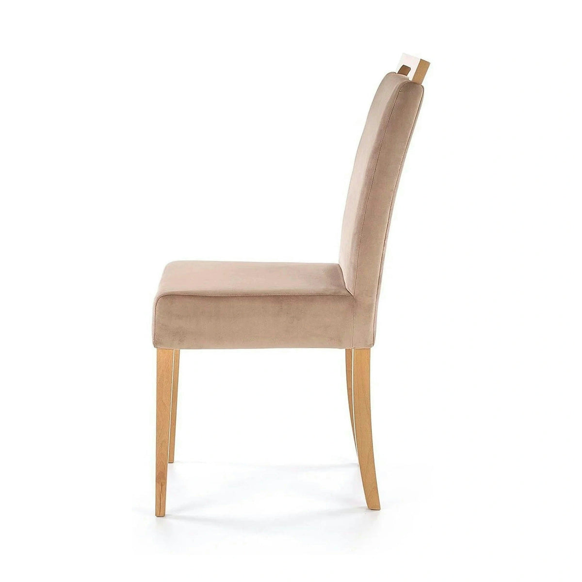 Scaun CLARION, maro/stejar, stofa catifelata/lemn, 42x58x97 cm
