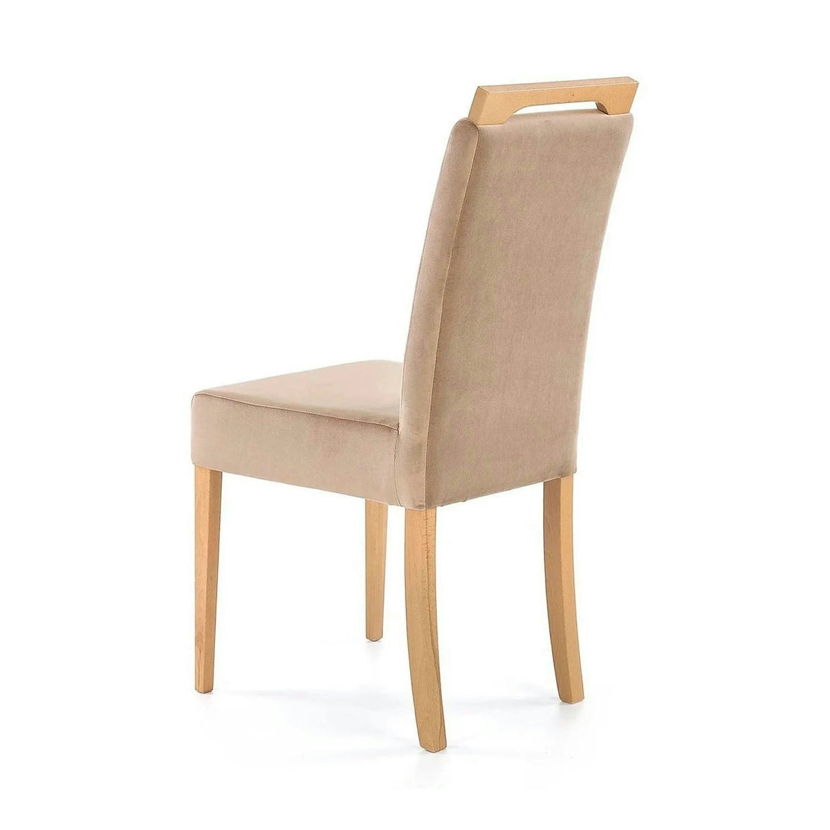 Scaun CLARION, maro/stejar, stofa catifelata/lemn, 42x58x97 cm